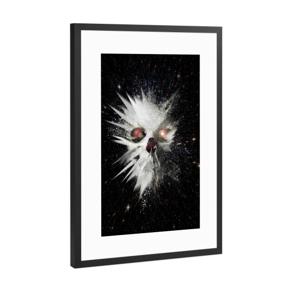Poster mit Rahmen Schwarz (Metallic) "Big Bang" artboxONE - Abstrakt - Big bang,Skull,Art,Design,Illustration,Totenkopf,Urknall,Rock and roll