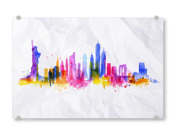 Acrylglasbild "Silhouette New York" artboxONE - Städte / New York