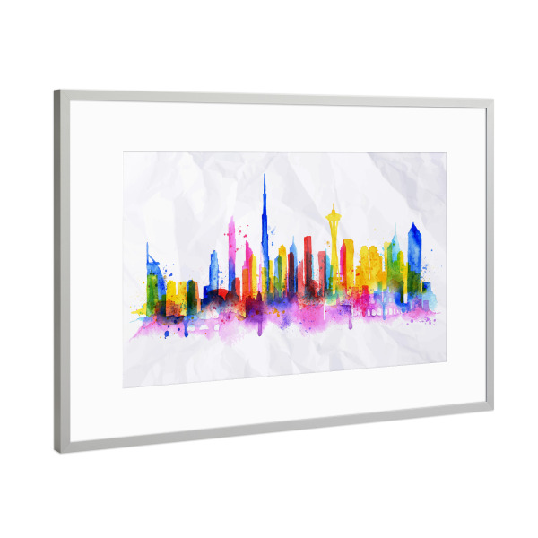 Poster mit Rahmen Silber "Silhouette Rom" artboxONE - Städte / New York,Städte / Dubai,Städte / Sydney,Städte / Rom