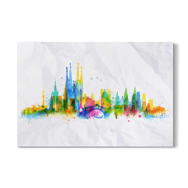 Galerie-Print "Silhouette überlagern Stadt" 30x20 cm artboxONE