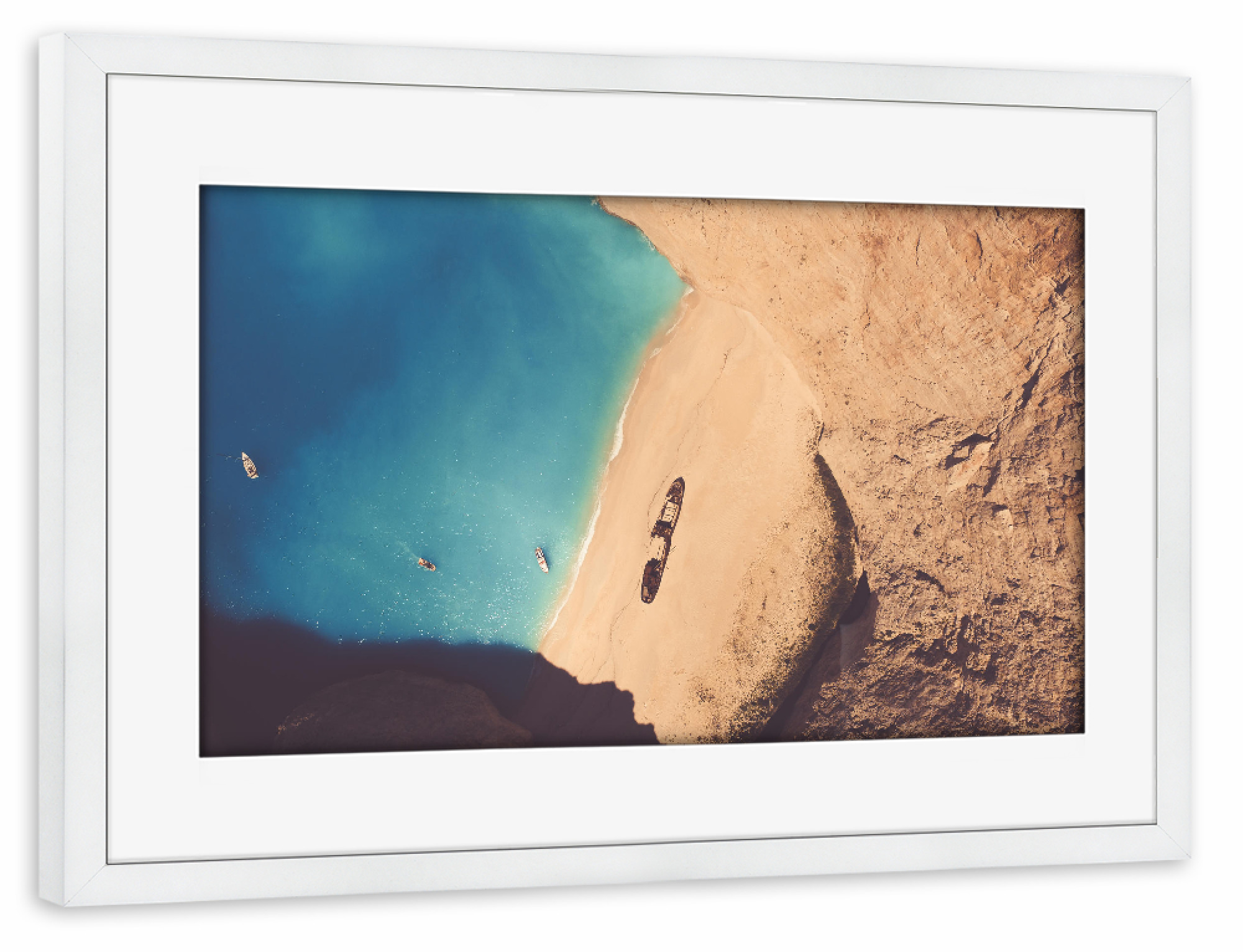 Poster mit Rahmen weiß "ZAKYNTHOS, GREECE" artboxONE - Städte,Reise,Reise / Strand und Meer,Reise / Länder