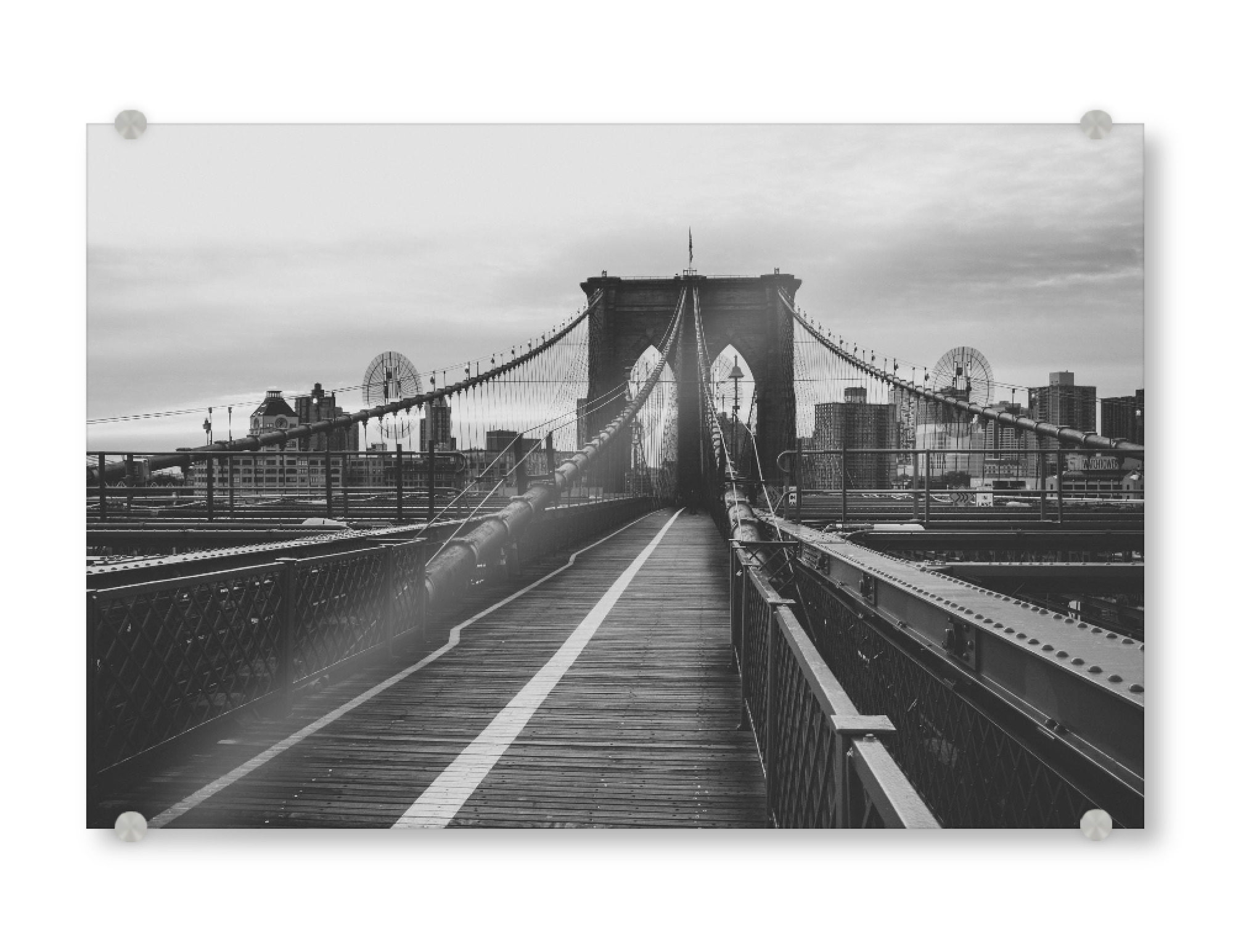 Acrylglasbild "BROOKLYN BRIDGE, NYC" artboxONE - Städte,Städte / New York,Reise,Schwarzweiß,Reise / Länder