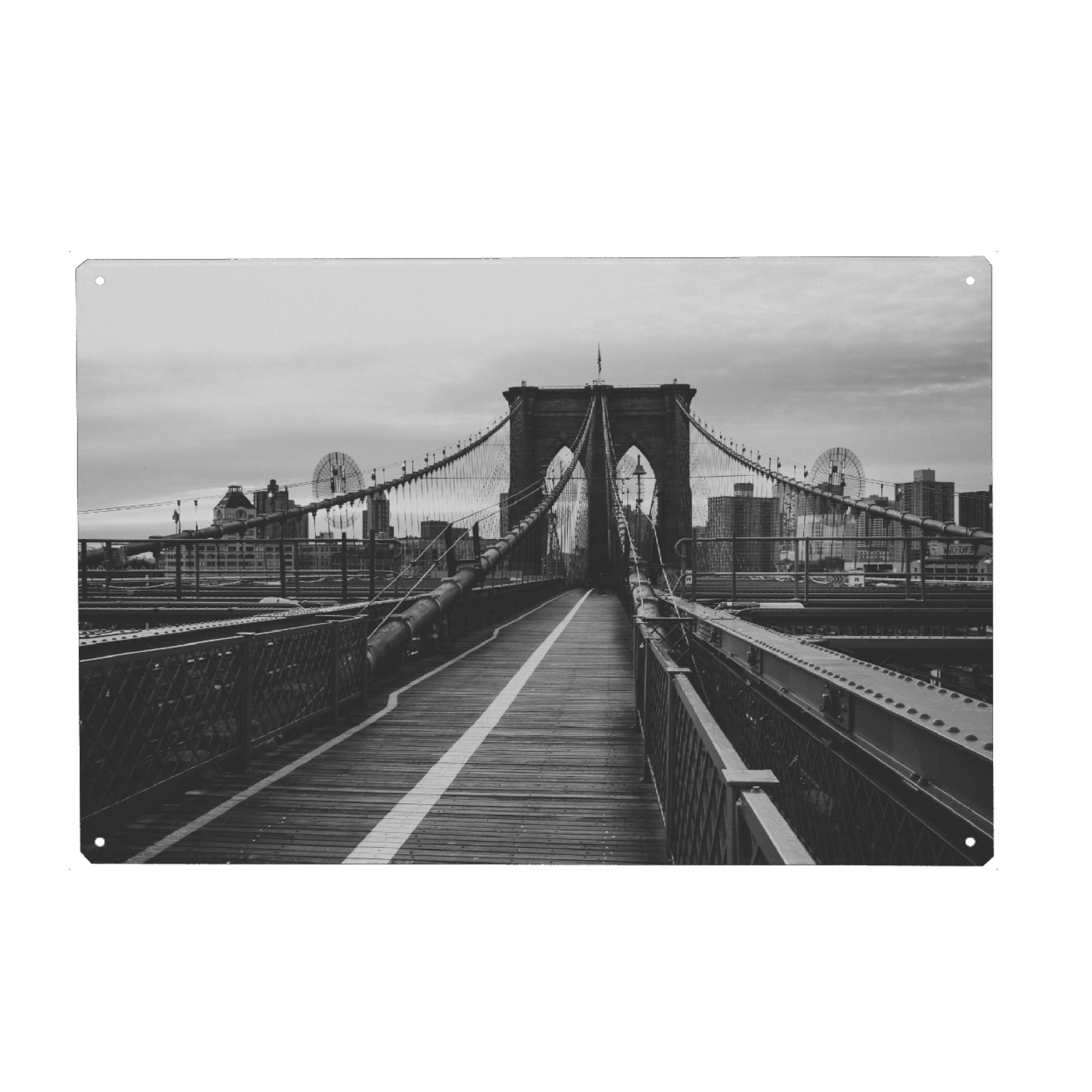Holzbild "BROOKLYN BRIDGE, NYC" artboxONE - Städte,Städte / New York,Reise,Schwarzweiß,Reise / Länder