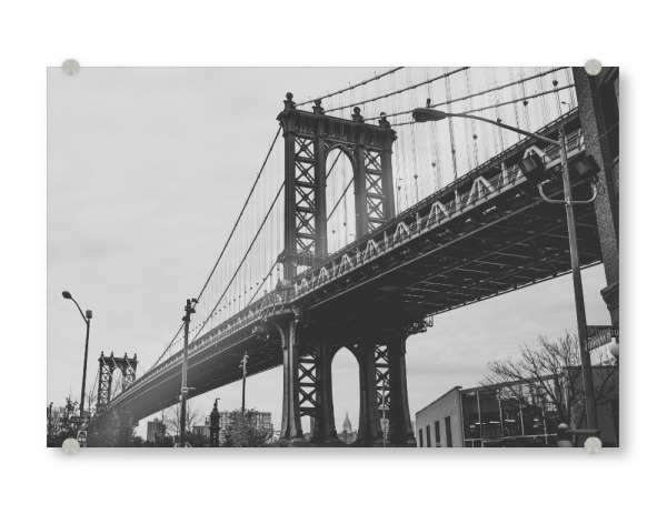 Acrylglasbild "MANHATTEN BRIDGE" artboxONE - Städte,Städte / New York,Reise,Schwarzweiß,Reise / Länder