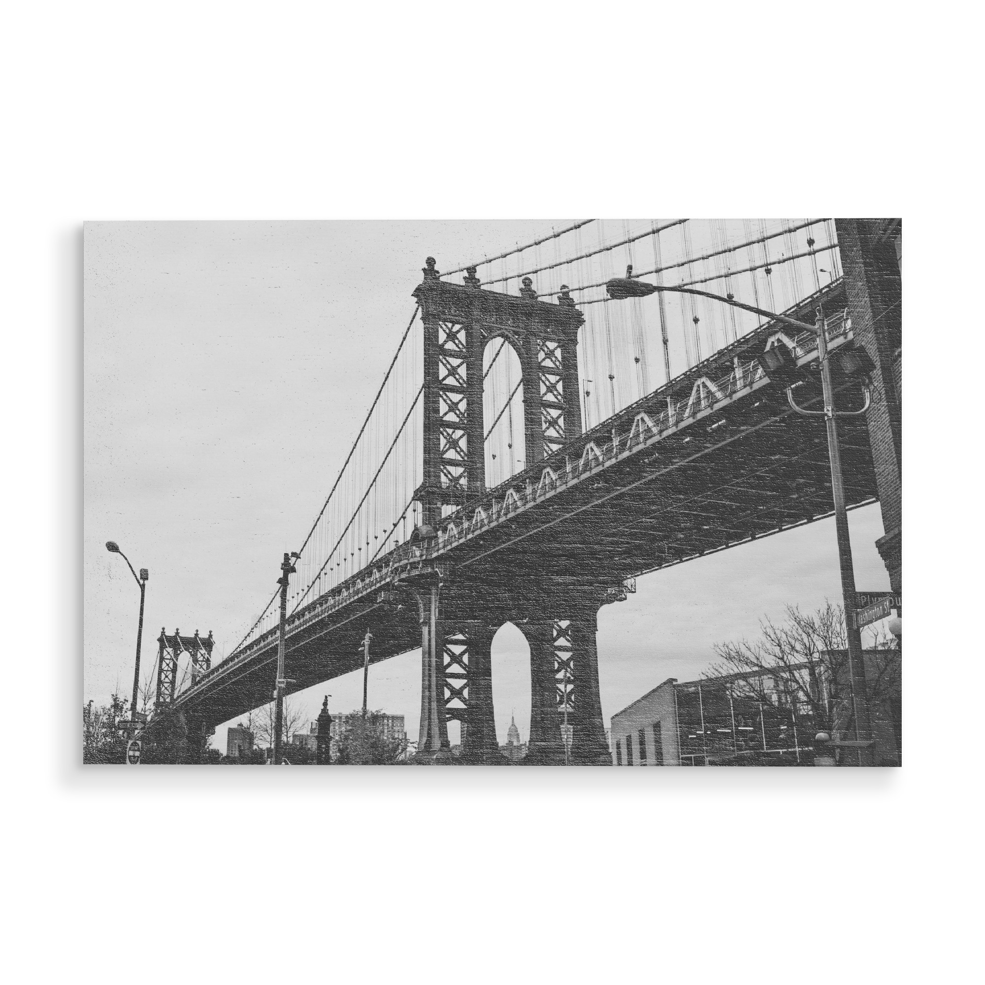 Holzbild "MANHATTEN BRIDGE" artboxONE - Städte,Städte / New York,Reise,Schwarzweiß,Reise / Länder