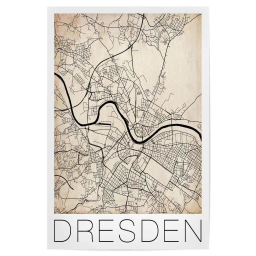 Retro Map Dresden City Map