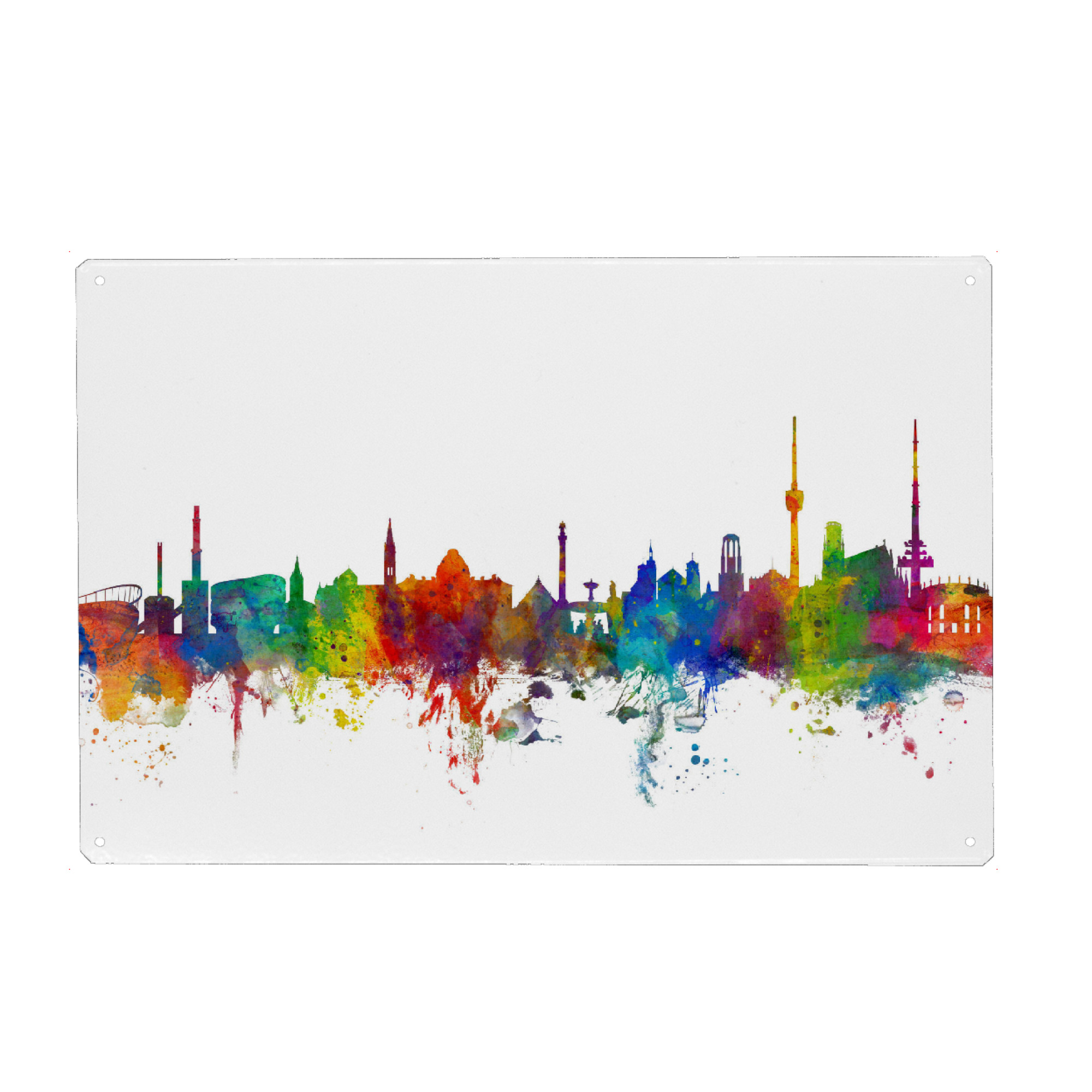 Metall Poster "Stuttgart Germany Skyline 2" artboxONE - Städte,Reise,Städte / Stuttgart