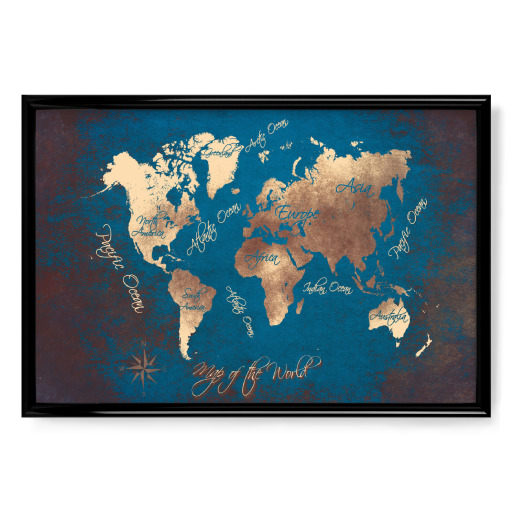 World map 66 blue