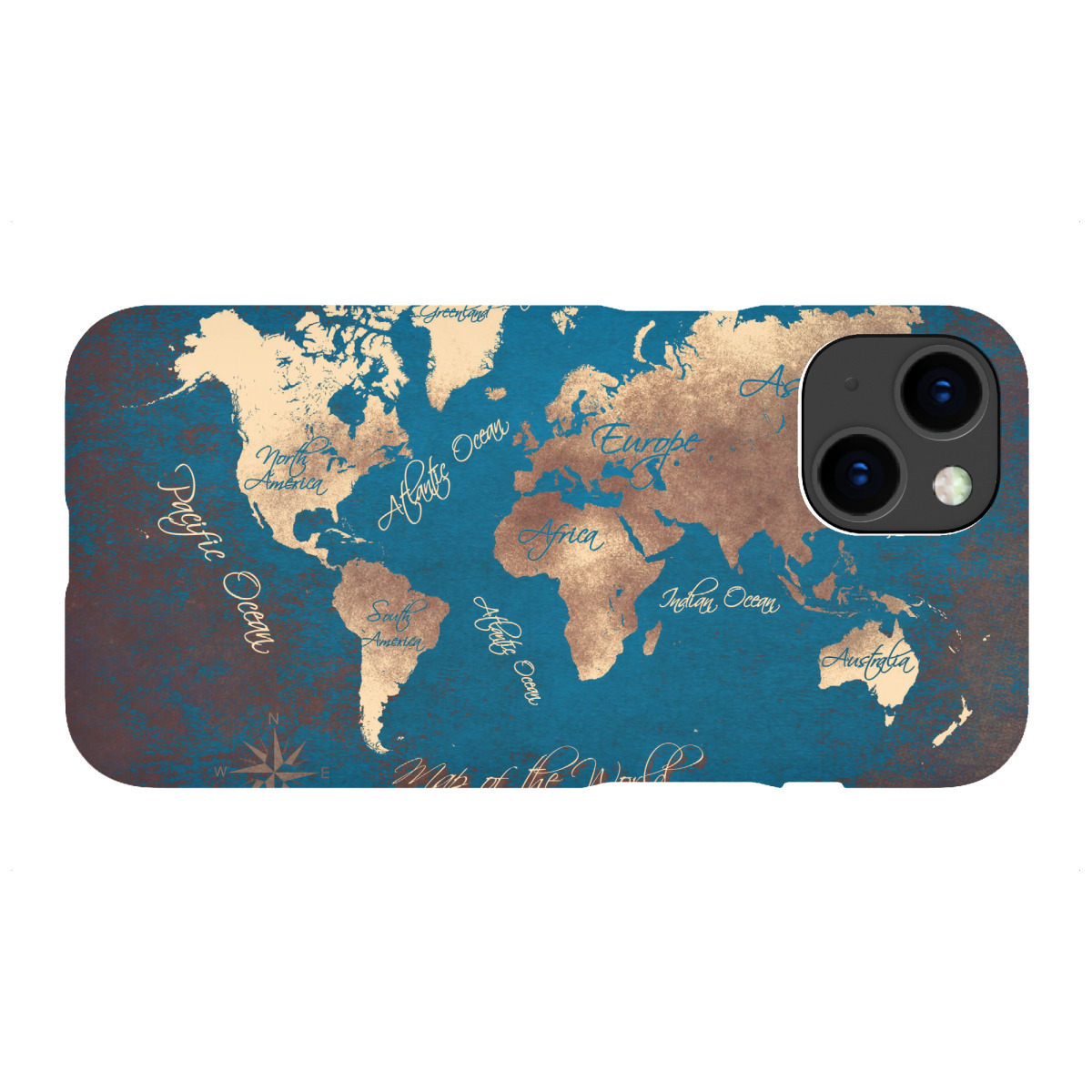 iPhone "World map 66 blue" Premium-Case Handyhülle artboxONE