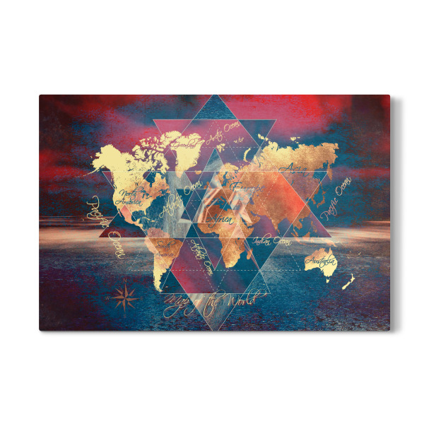 Galerie-Print "World map geometric dark special" 30x20 cm artboxONE