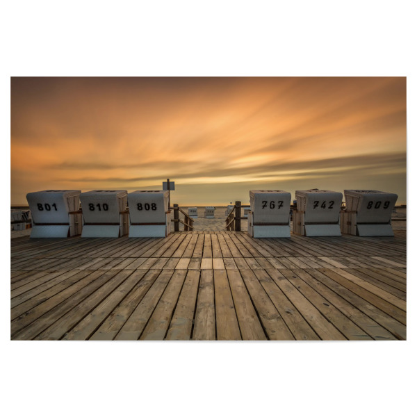 Poster "Strandkorb Nordsee Urlaub St. Peter Ording" artboxONE - Natur,Reise,Reise / Strand und Meer