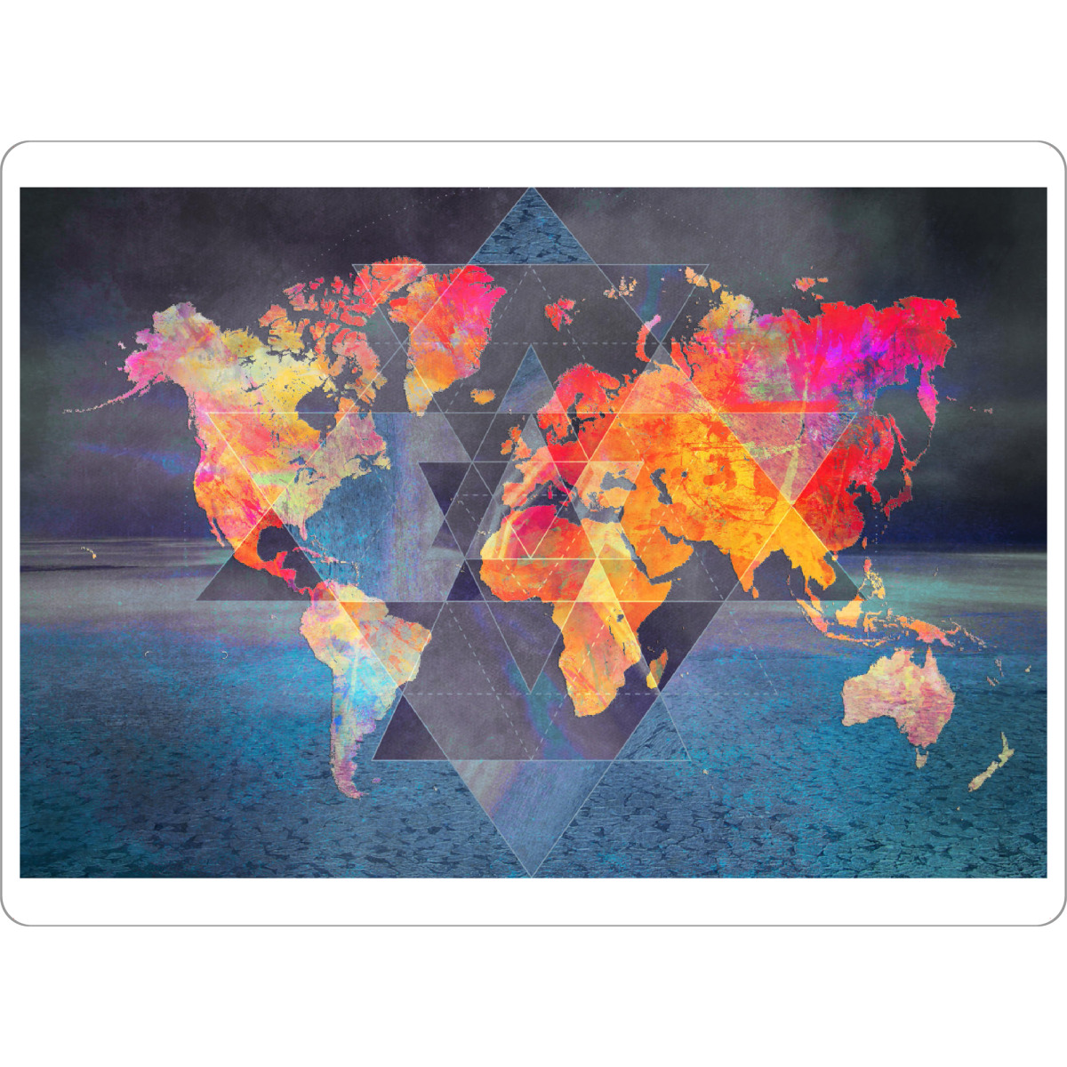 Tischset "World map pink special" artboxONE - Geometrie,Kartografie