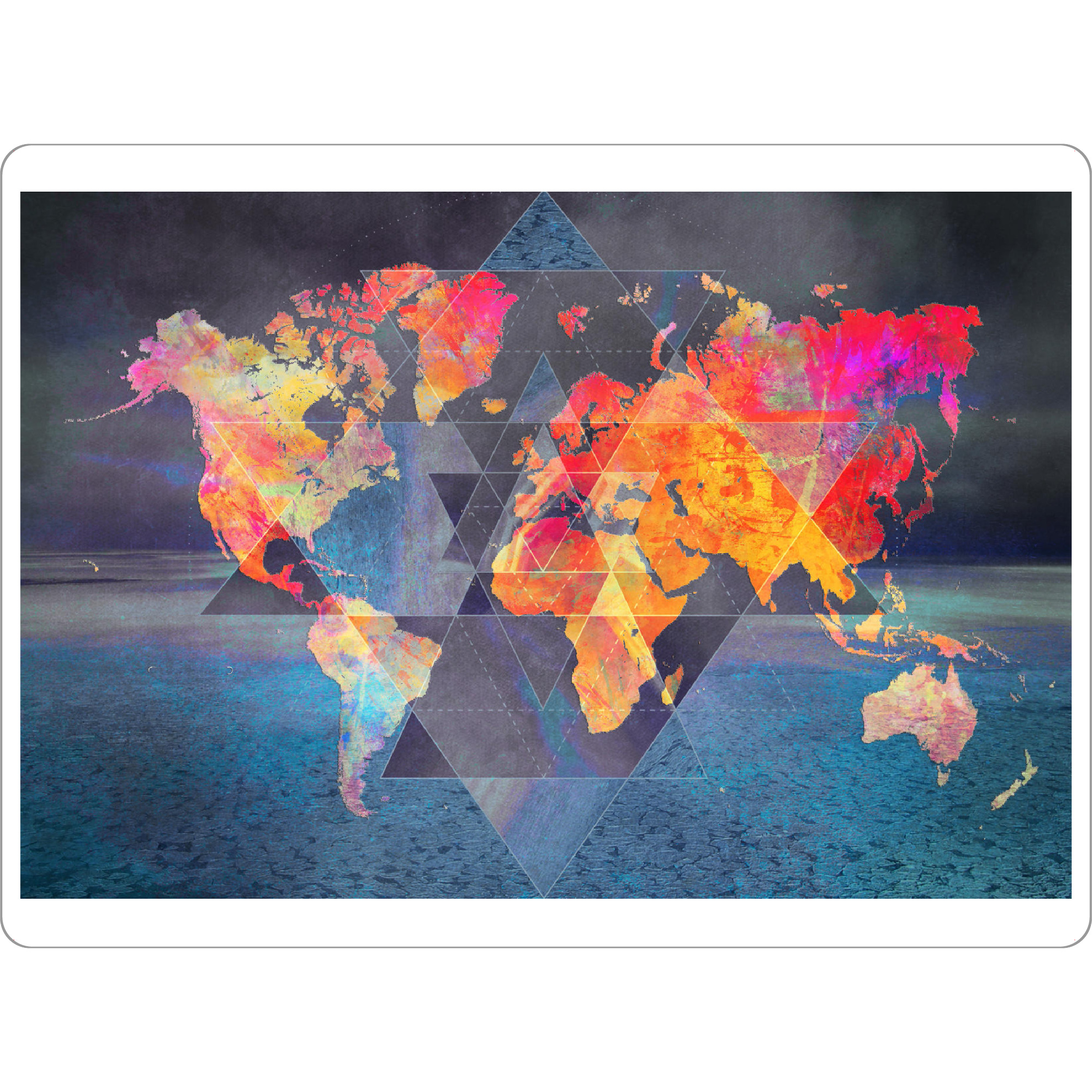 Tischset "World map pink special" artboxONE - Geometrie,Kartografie