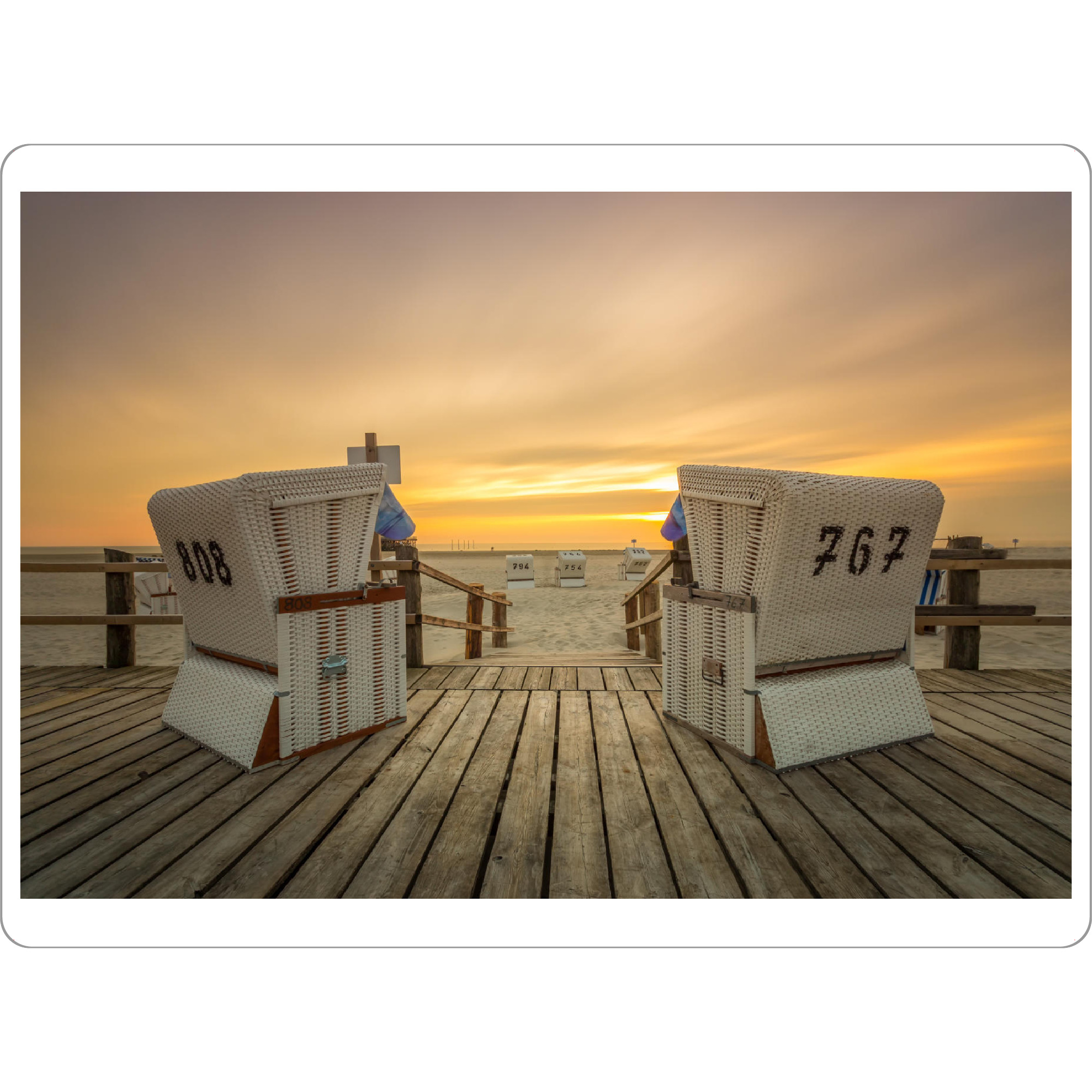 Tischset "Strandkorb Nordsee Sonnenuntergang" artboxONE - Natur,Reise,Reise / Strand und Meer