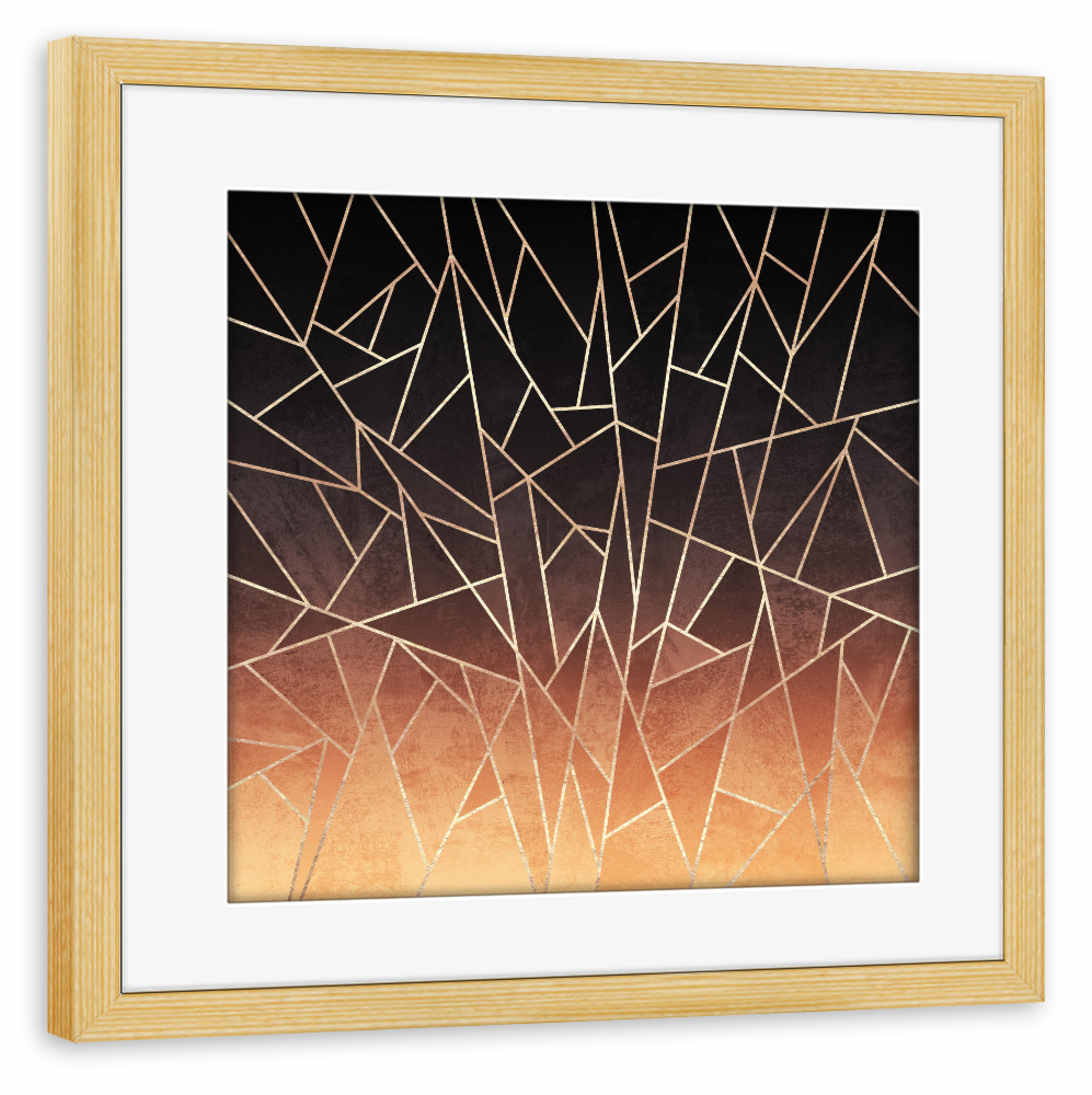 Poster mit Rahmen kiefer "Shattered Ombre" artboxONE - Abstrakt,Geometrie