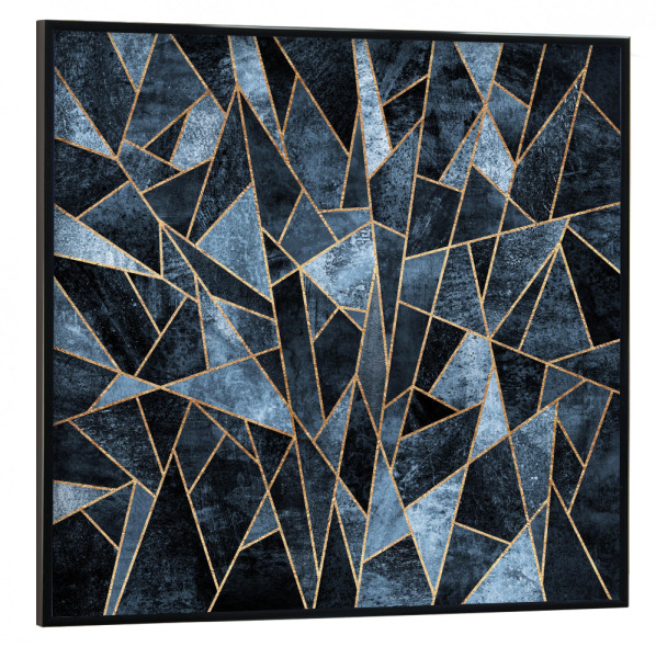 Poster mit schwarzem Rahmen 30x30 cm "Shattered Soft Blue" artboxONE - Abstrakt,Geometrie