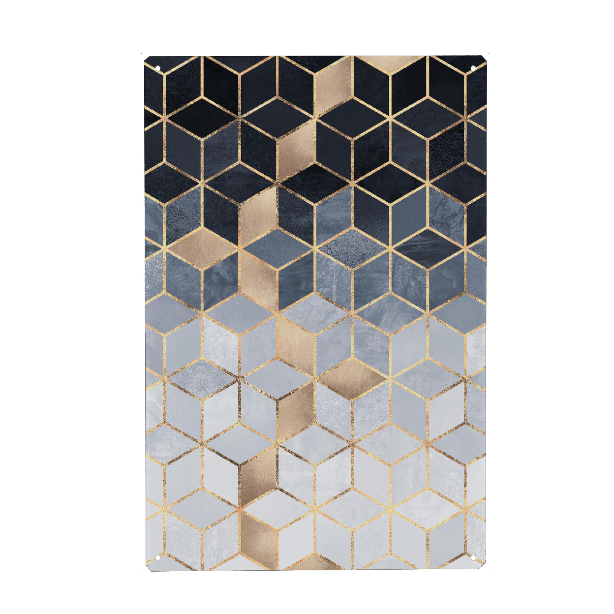 Metall Poster "Soft Blue Gradient Cubes" artboxONE - Abstrakt,Geometrie