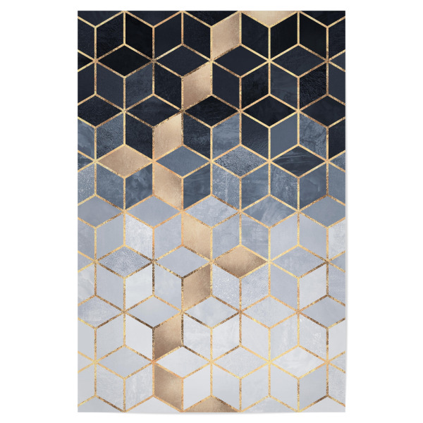 Poster "Soft Blue Gradient Cubes" artboxONE - Abstrakt,Geometrie