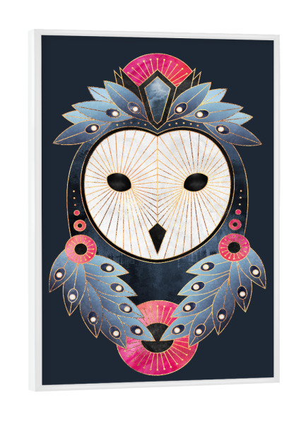 Poster mit weißem Rahmen "Owl 1" artboxONE - Natur,Tiere