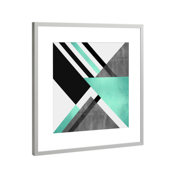 Poster mit Rahmen Silber "Foldings 1" artboxONE - Abstrakt,Geometrie