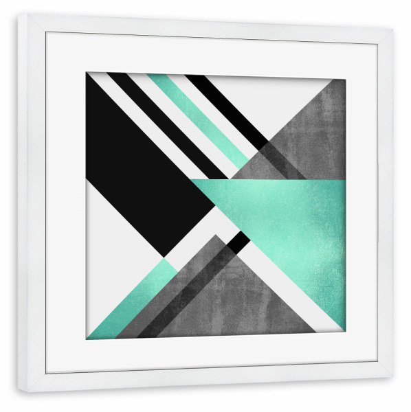 Poster mit Rahmen weiß "Foldings 1" artboxONE - Abstrakt,Geometrie
