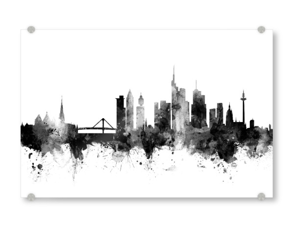 Acrylglasbild "Frankfurt Skyline Germany" artboxONE - Städte,Reise,Schwarzweiß,Städte / Frankfurt