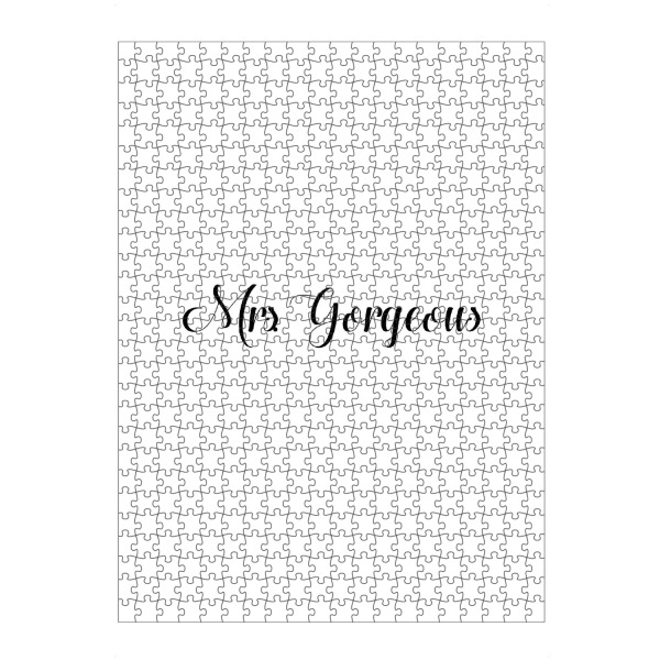 artboxONE Puzzle "Mrs. Gorgeous" artboxONE - Typografie,Schwarzweiß,Liebe - Frau gorgeous,Herrlich,Frau,Herr,Liebe,Liebe,Typografie,Typo