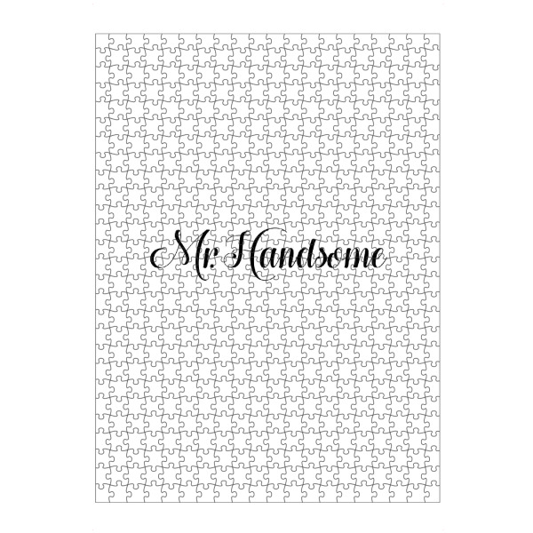 artboxONE Puzzle "Mr. Handsome" artboxONE - Typografie,Schwarzweiß,Liebe - Mr. handsome,Handsome,Herr,Frau,Liebe,Liebe,Typo,Typografie