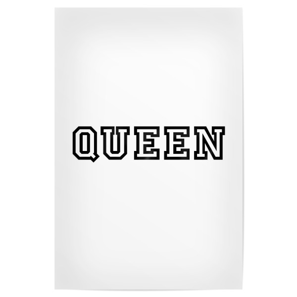 Poster 30x20 cm "Queen" artboxONE - Typografie,Schwarzweiß - Königin,Königin,König,König,Liebe,College,Typo,Typografie