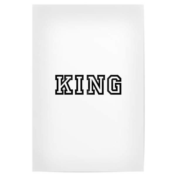 Poster 30x20 cm "King" artboxONE - Typografie,Schwarzweiß - König,Königin,König,Hochschule,Liebe,Liebe,Typo,Typografie
