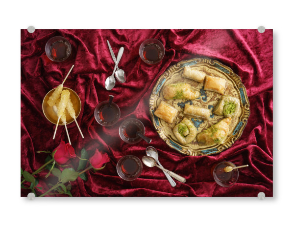 Acrylglasbild "Tea and baklava" artboxONE - Essen & Trinken