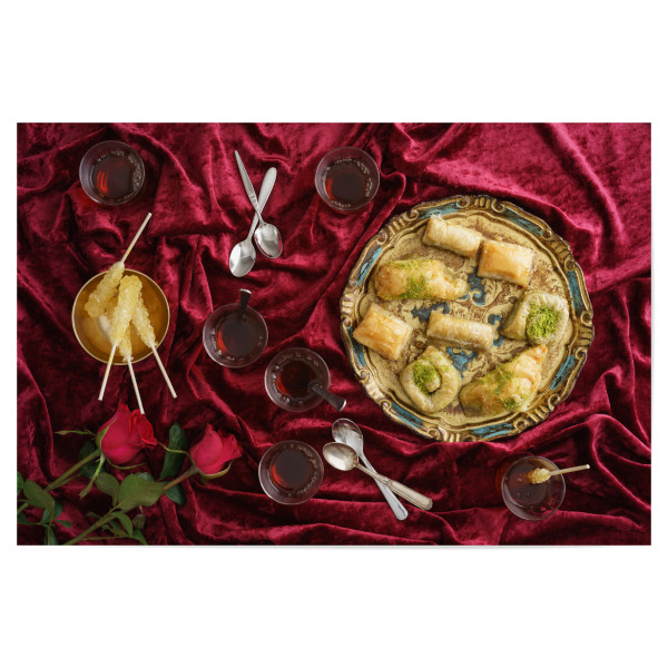 Poster 30x20 cm "Tea and baklava" artboxONE - Essen & Trinken