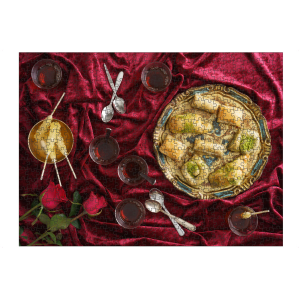 Puzzle Ravensburger "Tea and baklava" artboxONE - Essen & Trinken