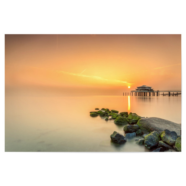 Poster 30x20 cm "Wolkenlos Timmendorfer Strand" artboxONE - Natur,Reise,Reise / Strand und Meer
