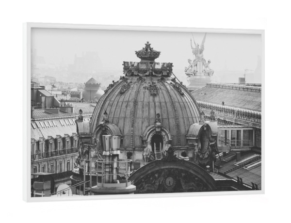 Poster mit weißem Rahmen "OPERA GARNIER, PARIS" artboxONE - Städte,Reise,Schwarzweiß,Städte / Paris