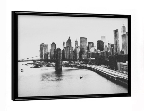Poster mit schwarzem Rahmen "NEW YORK CITY SKYLINE 2" artboxONE - Städte,Städte / New York,Reise,Schwarzweiß,Reise / Länder