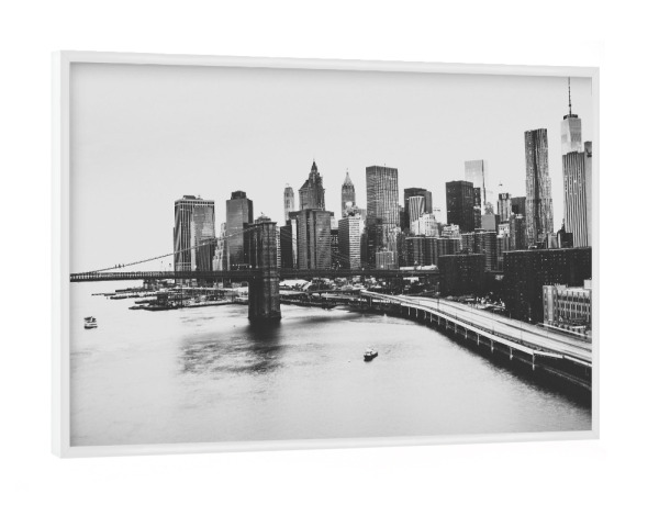 Poster mit weißem Rahmen "NEW YORK CITY SKYLINE 2" artboxONE - Städte,Städte / New York,Reise,Schwarzweiß,Reise / Länder