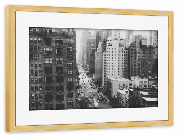Poster mit Rahmen kiefer "NEW YORK CITY 5" artboxONE - Städte,Städte / New York,Reise,Film,Menschen,Schwarzweiß,Reise / Länder