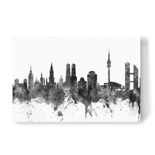 Munich Germany Skyline b/w