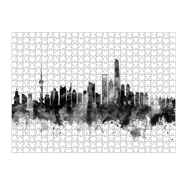 Puzzle Ravensburger "Shanghai China Skyline" artboxONE - Städte,Reise,Schwarzweiß,Städte / Shanghai