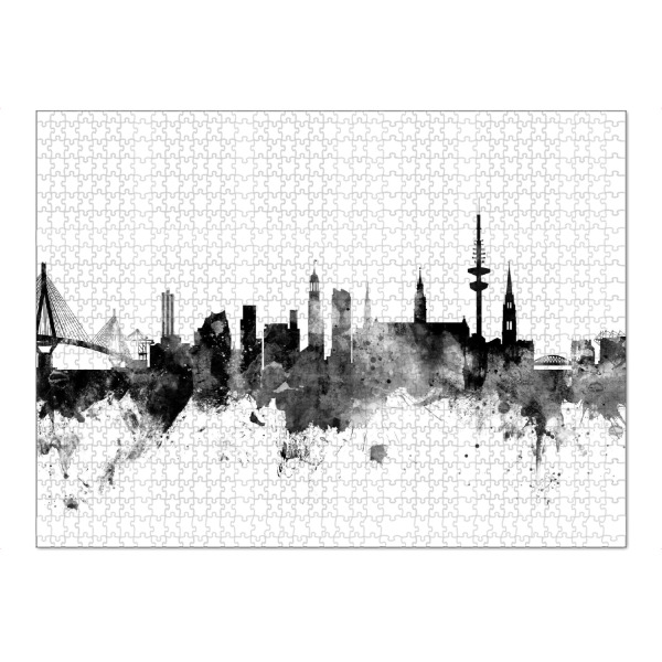 Puzzle Ravensburger "Skyline Hamburg" artboxONE - Städte,Städte / Hamburg,Reise,Schwarzweiß