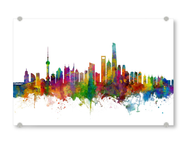 Acrylglasbild "Shanghai China Skyline 2" artboxONE - Städte,Reise