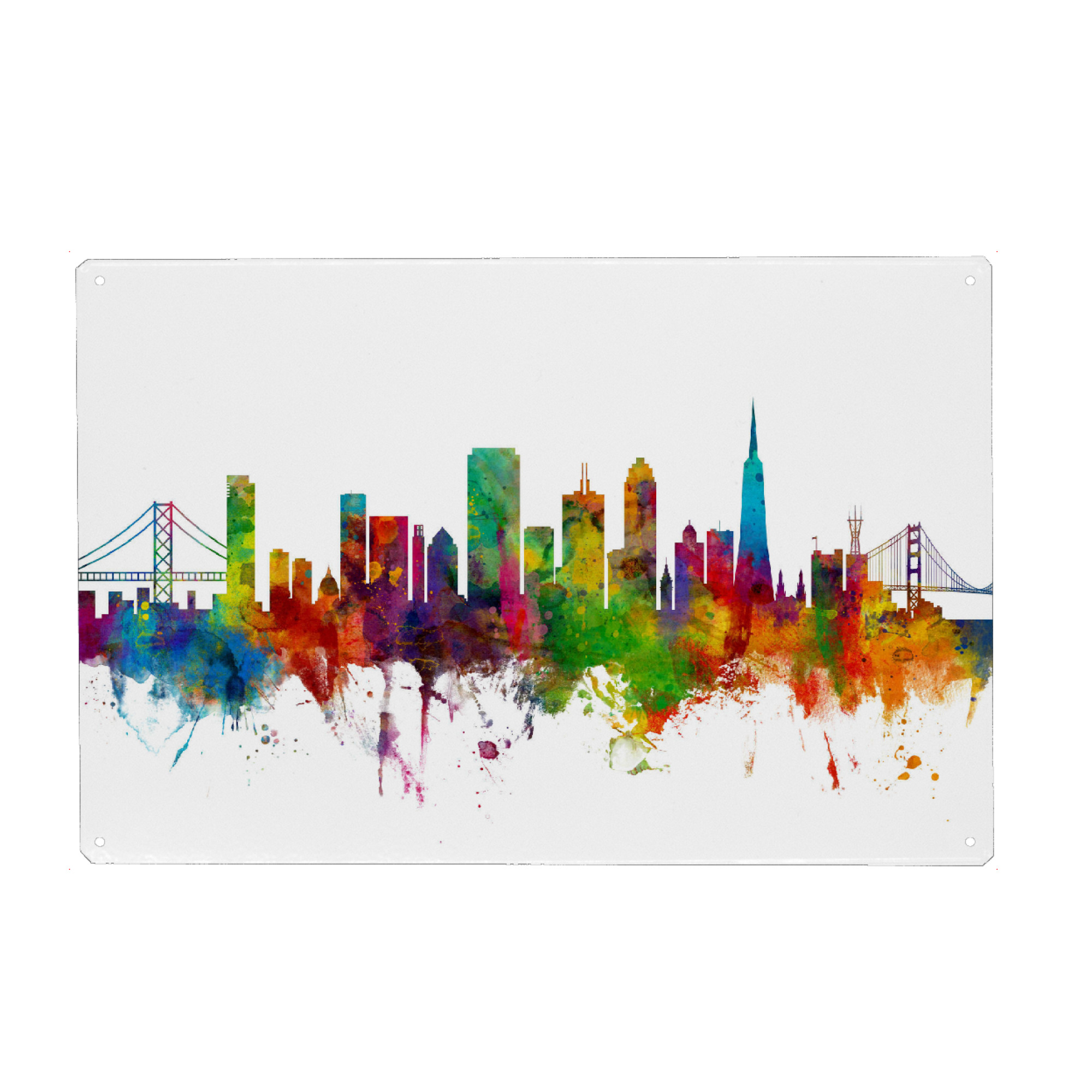 Holzbild "San Francisco City Skyline" artboxONE - Städte,Reise,Städte / San Francisco