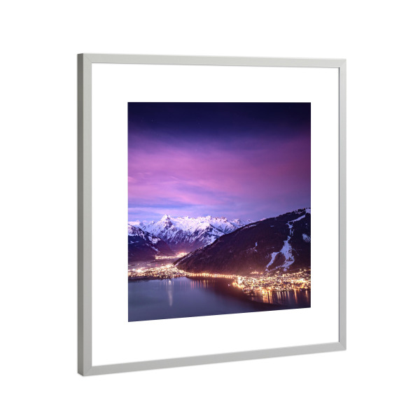 Poster mit Rahmen Silber "Zell am See - Kaprun" artboxONE - Städte,Natur
