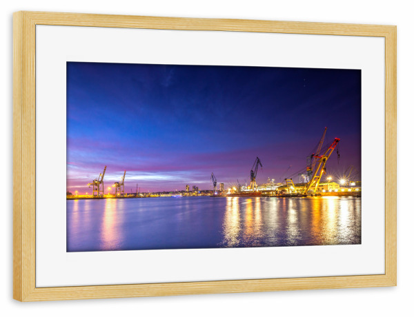 Poster mit Rahmen kiefer "Hamburger Hafen XIII" artboxONE - Städte,Städte / Hamburg,Architektur