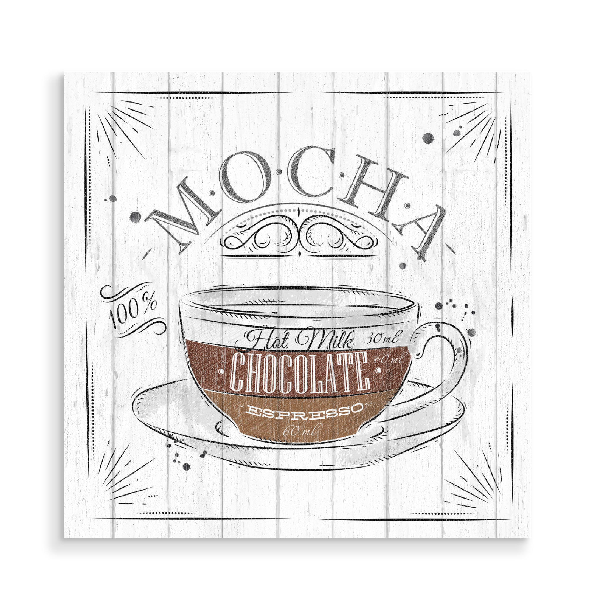 Holzbild "Mokka" artboxONE - Typografie,Essen & Trinken