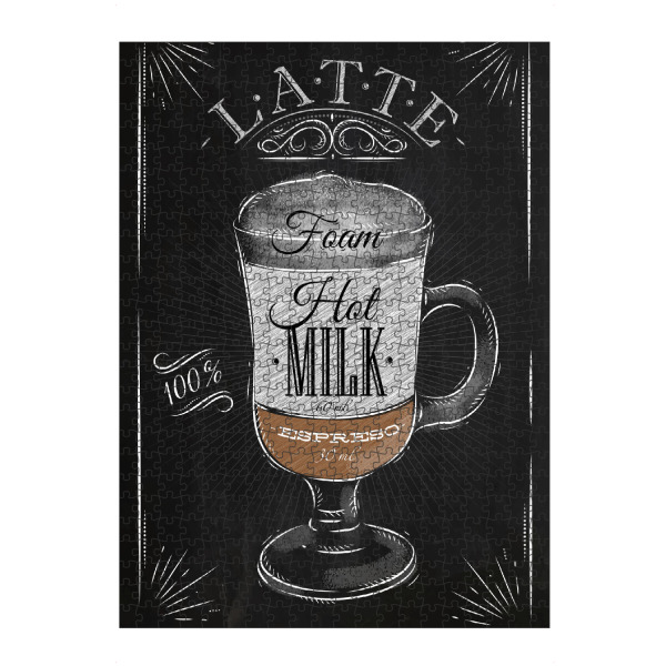 Puzzle Ravensburger "Kaffee Latte Kreide" artboxONE - Typografie,Essen & Trinken
