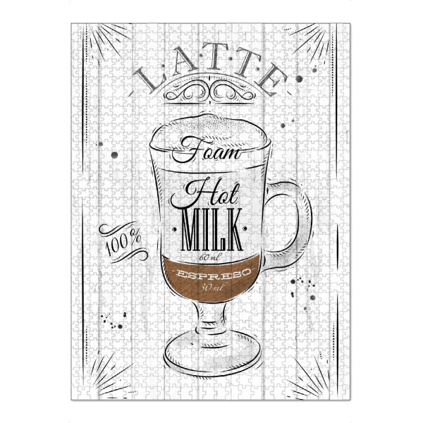 Puzzle Ravensburger "Kaffee Latte" artboxONE - Typografie,Essen & Trinken