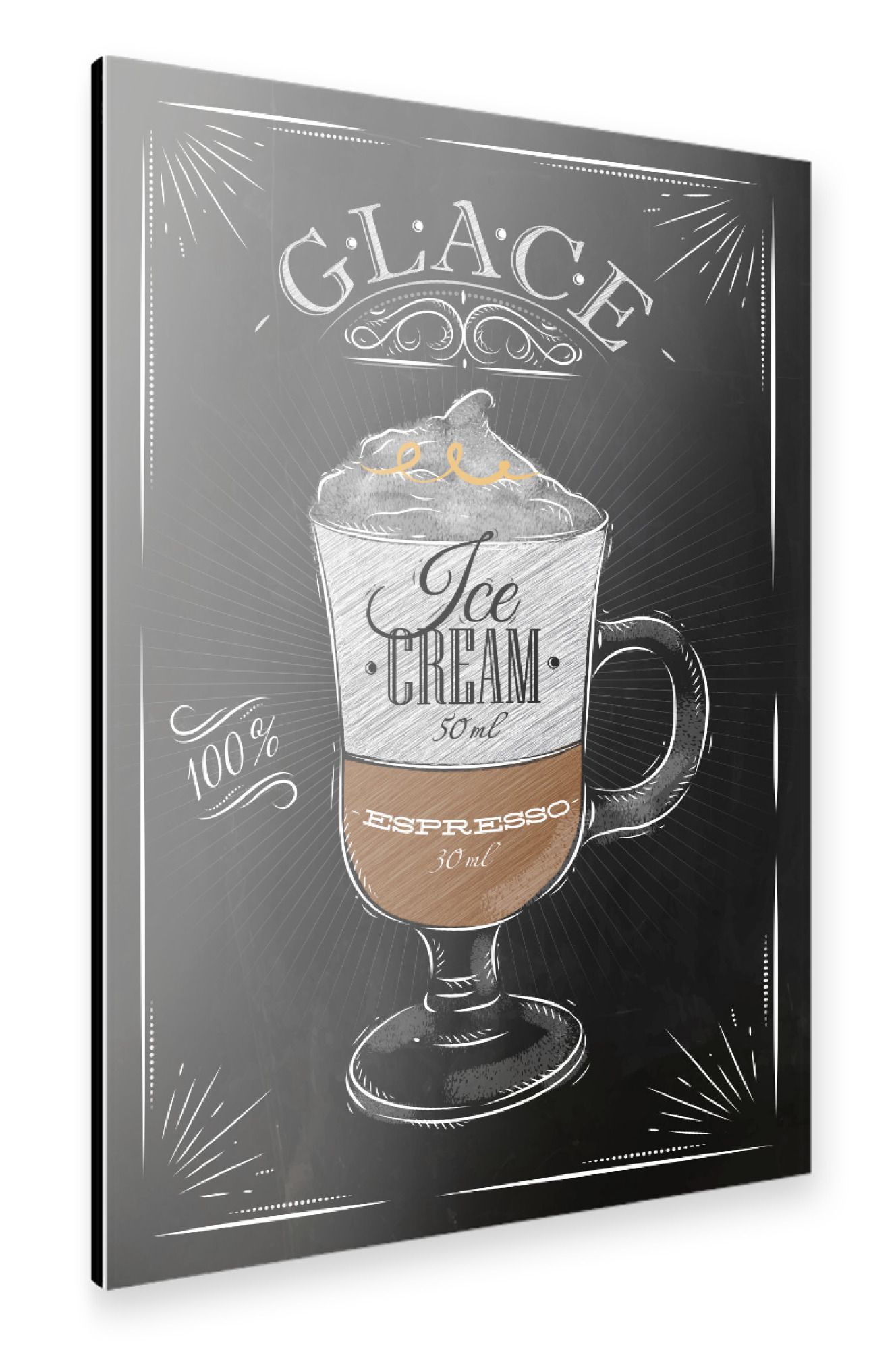 Alu-Dibond "Cafe Glace Kreide" 30x20 cm artboxONE
