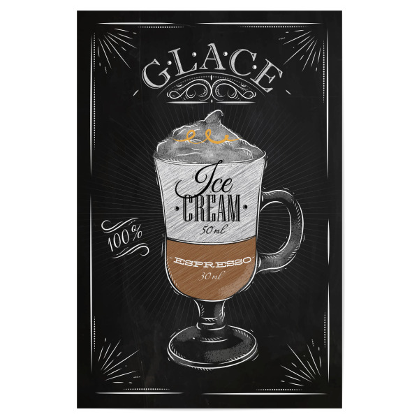 Poster "Cafe Glace Kreide" artboxONE - Typografie,Essen & Trinken
